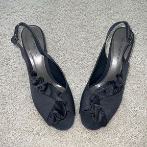 Grey sling back heels